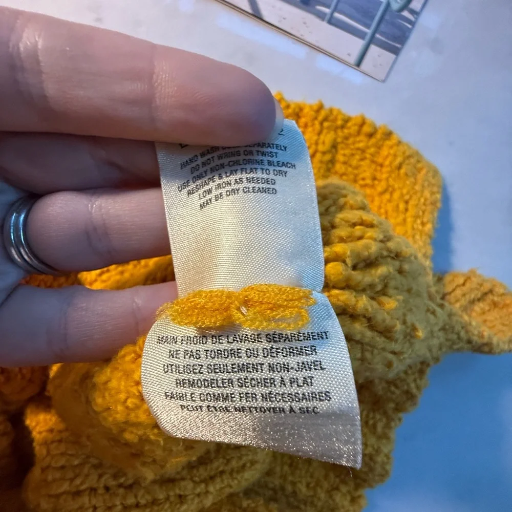 Anthropologie Moth Mustard Yellow Mock Turtleneck Boucle Sweater Cozy